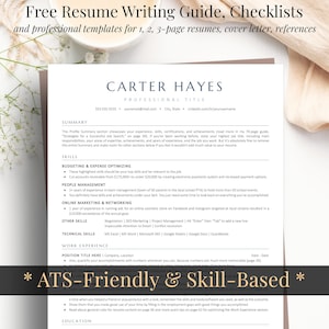 ATS Resume and Cover Letter, Combination ATS Friendly Resume, Minimalist Resume Template for Word, Google Docs Resume Template Modern
