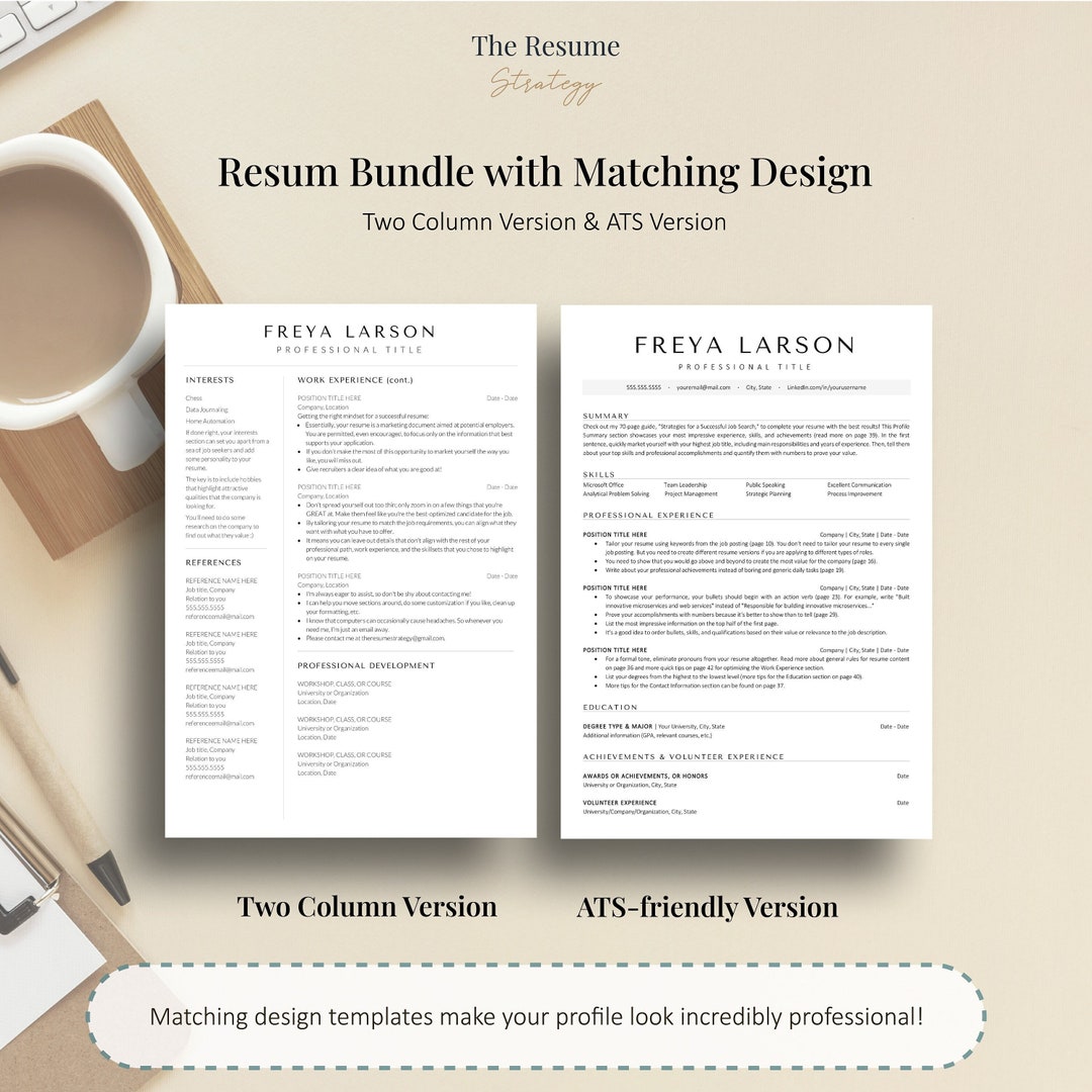 Modern Resume Template Bundle: ATS and Standard Versions, Google Docs ...