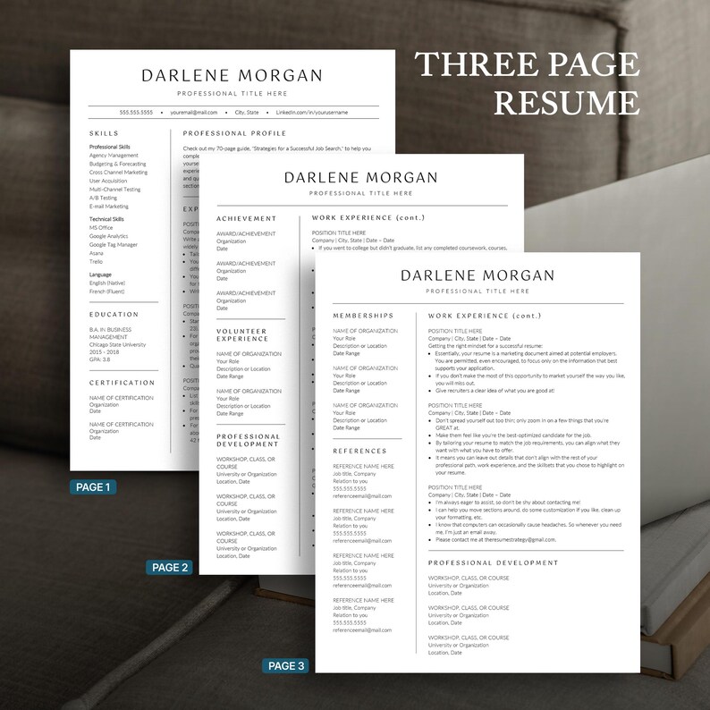Nowoczesny szablon CV dla kadry kierowniczej: minimalistyczny design (Canva, Word, Dokumenty Google) zdjęcie 5