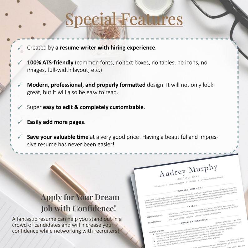 Resume for Developer, ATS Friendly Tech Resume Template Tech, IT, Computer Science Resume for Google Docs & Word, Modern, Minimalist Resume image 2