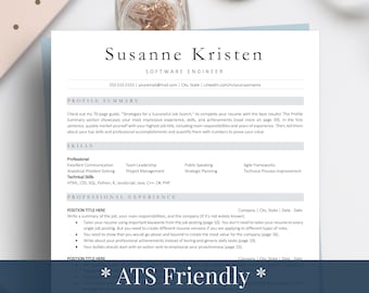 Software Engineer Resume, Software Developer Resume, ATS Information Technology Resume, Computer Science Resume for Google Docs, Word