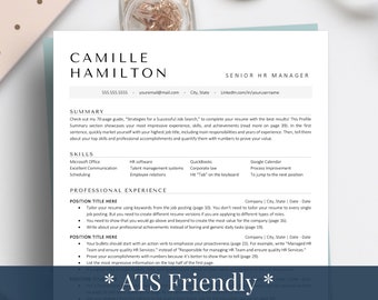 Minimalist ATS Friendly Resume Template for Google Docs & Word | Clean Modern ATS Resume for HR Manager, Recruiter Resume, Simple Resume