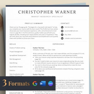 Modelo de currículo de marketing, currículo de gerente de marketing, currículo minimalista, design de currículo moderno e profissional para Canva, Word e Google Docs