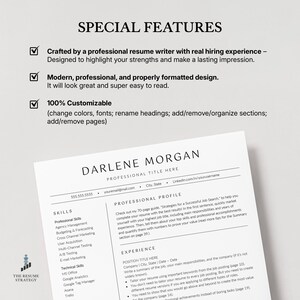 Nowoczesny szablon CV dla kadry kierowniczej: minimalistyczny design (Canva, Word, Dokumenty Google) zdjęcie 2