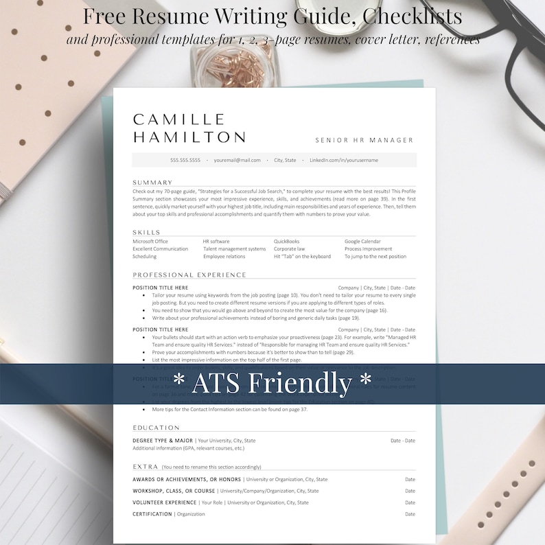 Minimalist ATS Friendly Resume Template for Google Docs & Word Clean Modern ATS Resume for HR Manager, Recruiter Resume, Simple Resume image 2