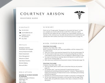 Nurse Resume Template Word, Resume Google Docs, Apple Pages Resume | Nursing Resume, LPN Resume, RN Resume, Medical Resume, CV Template