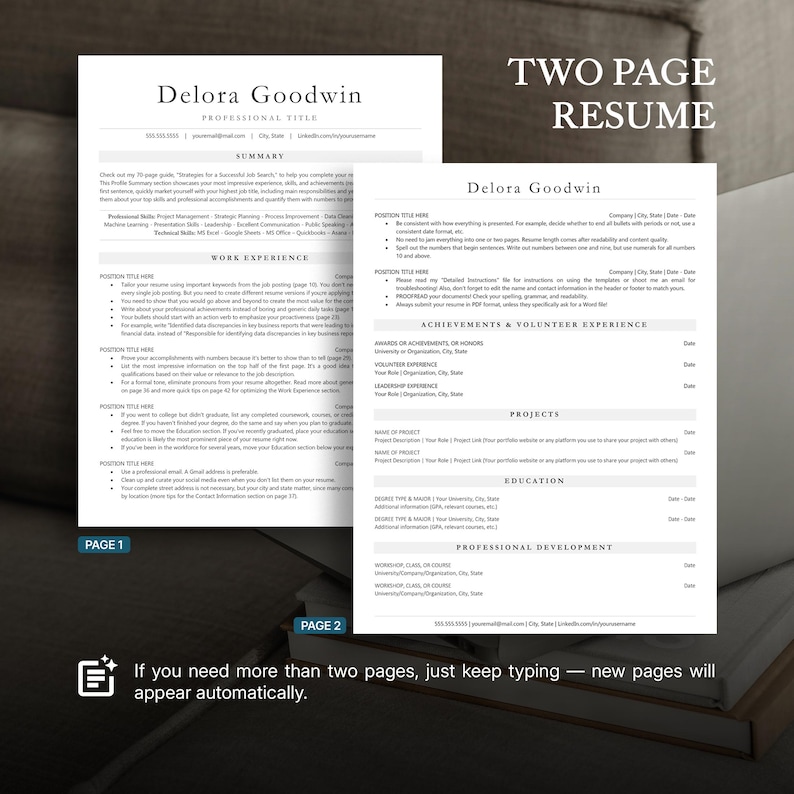 Plantilla de CV ATS: CV moderno y minimalista (Word y Google Docs) imagen 4