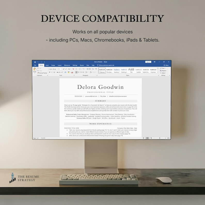 Plantilla de CV ATS: CV moderno y minimalista (Word y Google Docs) imagen 8