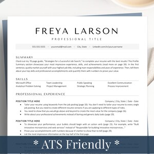 ATS Friendly Resume Template, Clean, Simple, Modern, Minimalist Resume Template for Word, Google Docs Resume Template, Executive Resume