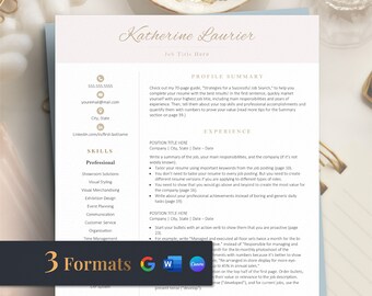 Administrative CV Template for Canva, Word & Google Docs, Secretary Resume, Feminine Resume Template Executive Assistant Resume