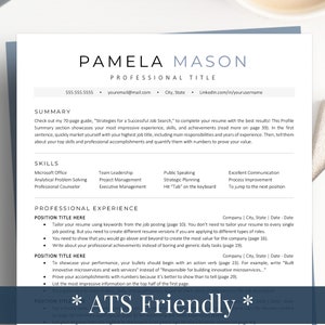 Minimalist Resume Template ATS Friendly, Clean, Simple, Modern Resume, CV Template for Word, Google Docs Resume Template, Executive Resume