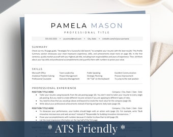 Minimalist Resume Template ATS Friendly, Clean, Simple, Modern Resume, CV Template for Word, Google Docs Resume Template, Executive Resume