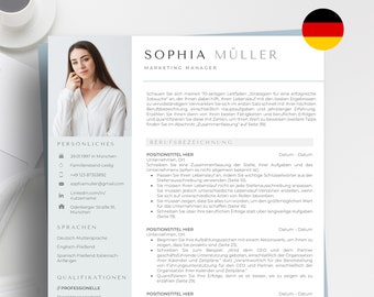 Bewerbungsvorlage Deutsch, Lebenslauf Vorlage Word und Google, Lebenslauf Vorlage, Professionelle Bewerbung German, Ausbildung, CV Vorlage