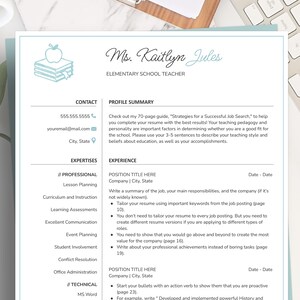 Elementary Teacher Resume Template for Google Docs, Substitute Teacher Resume, Teaching Assistant Resume, Preschool Resume Template