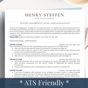 Tech Resume Template: ATS-Friendly, Modern, Minimalist