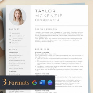 Resume Template, Modern Resume Template with Photo, Resume Template Word, Canva Creative Resume, Cover Letter, Professional CV Template