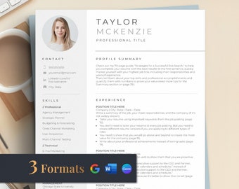 Resume Template, Modern Resume Template with Photo, Resume Template Word, Canva Creative Resume, Cover Letter, Professional CV Template