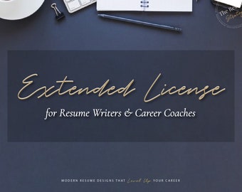 Extended License for Resume Writers and Career Coaches / Commercial License for Resume Template