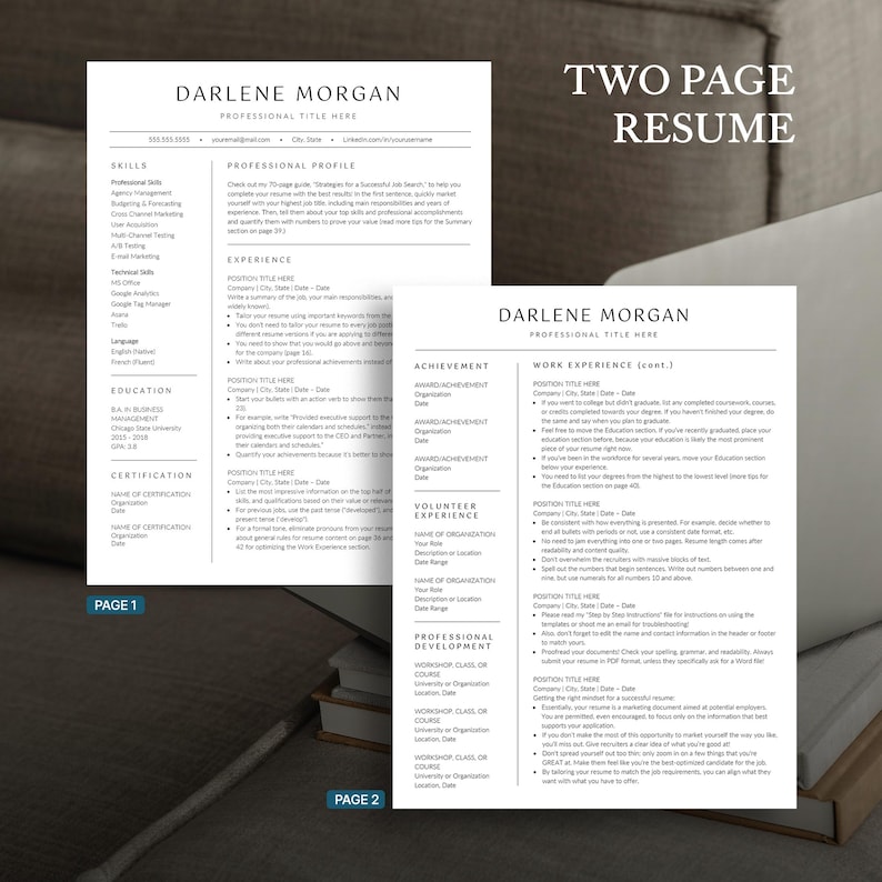 Nowoczesny szablon CV dla kadry kierowniczej: minimalistyczny design (Canva, Word, Dokumenty Google) zdjęcie 4
