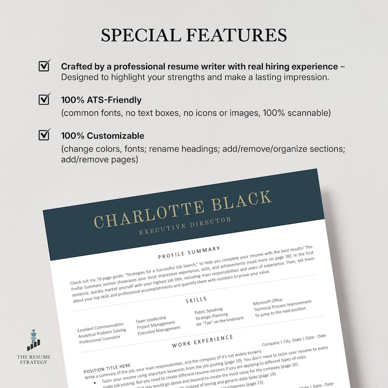 Executive Resume Template: ATS-Friendly Modern CEO Design for Word, Google Docs image 2
