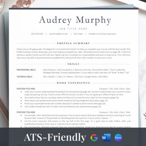 Resume for Developer, ATS Friendly Tech Resume Template Tech, IT, Computer Science Resume for Google Docs & Word, Modern, Minimalist Resume