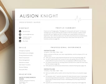 Nurse Resume Template Medical, Nursing, Doctor | Medical Resume Word Google Docs | Professional Clean Minimalist Nurse Medical CV Template