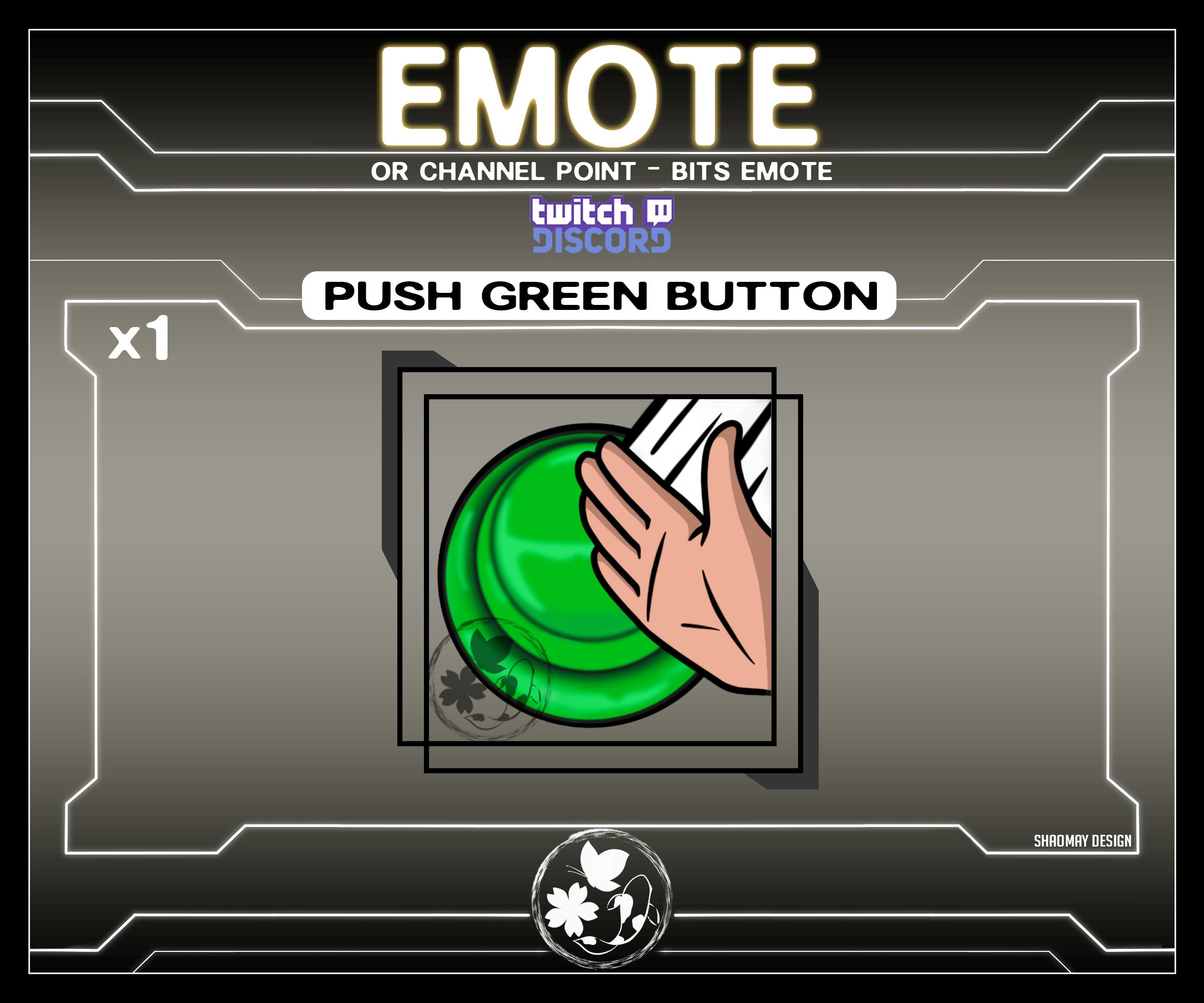 Green Emote Push Button or Twitch Discord Channel Point -  Finland