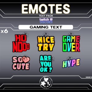 PAKIET Emotikony Tekst Gaming Stream Twitch Discord MMORPG