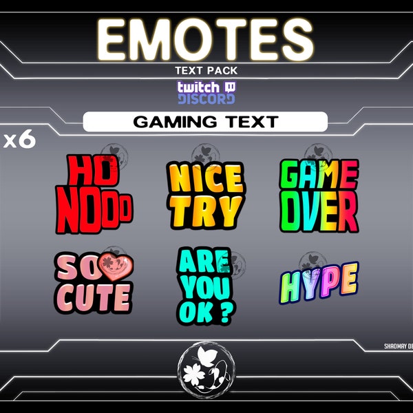 PACK Emotes Texte Gaming Stream Twitch Discord MMORPG