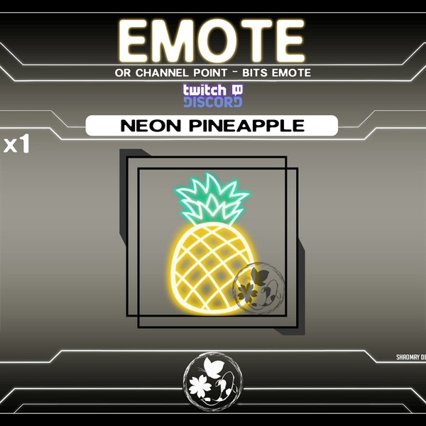 Pineapple Neon Fruit Emote or Twitch Discord channel point