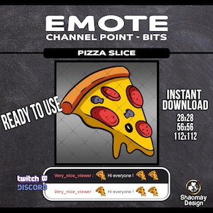 Gesto de comida de porción de pizza Canal de Twitch Discord Punto