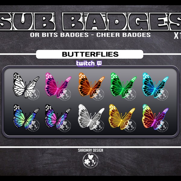 Butterflies Sub badges bit/cheer Twitch