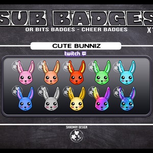 Twitch Badges Cute Rabbits x10