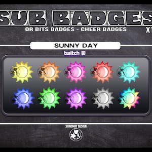 Twitch Sun Badges x10