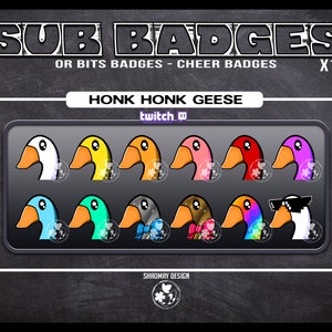 Twitch badges Oie Honk x12