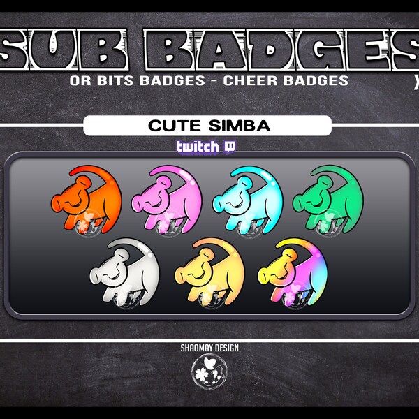 Simba Lion Sub badges bit/cheer Twitch