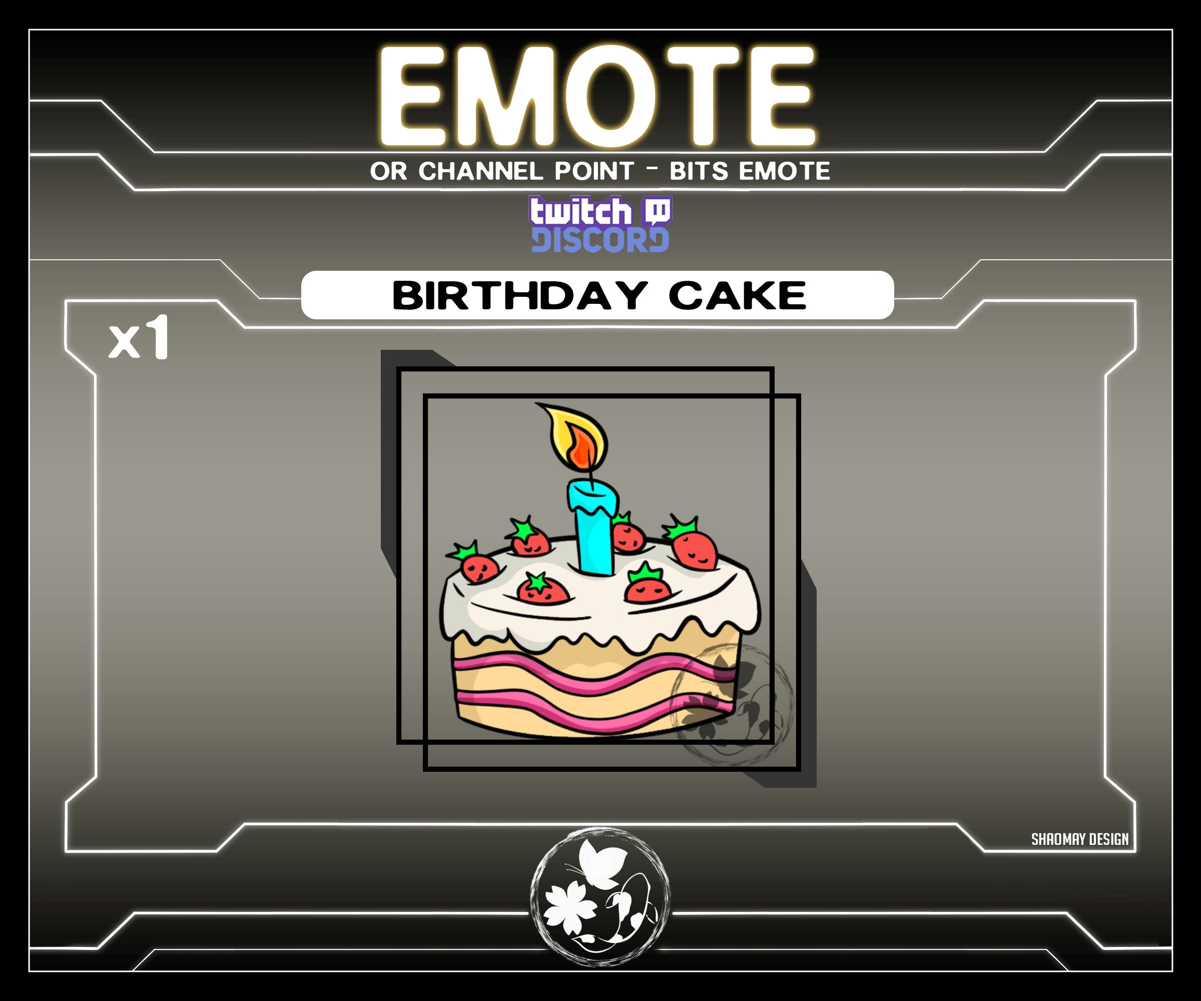 Food Emote Birthday Cake or Twitch Discord Channel Point - Etsy
