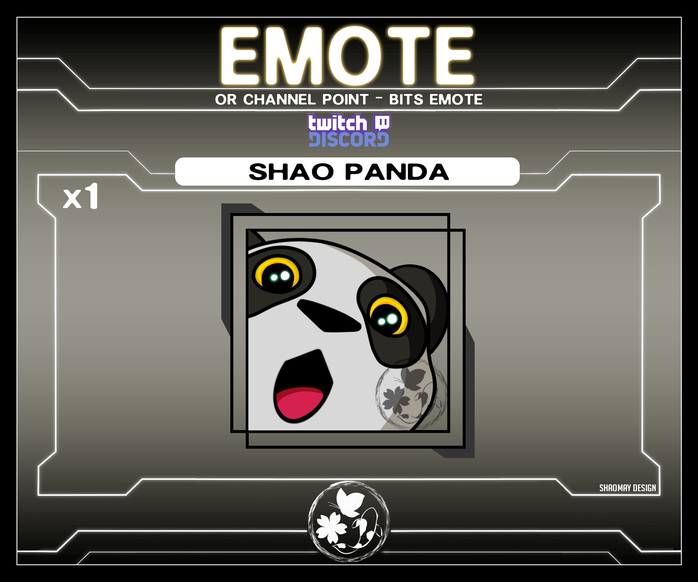 Panda Surpris Choque Etonne Emote Ou Point De Chaine Twitch Etsy