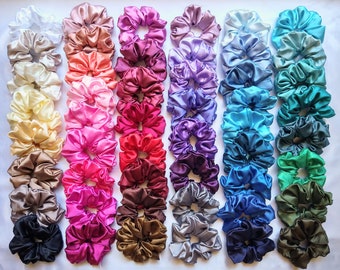 Large satin scrunchies, XL satin hair tie, Jumbo scrunchie, Oversized scrunchie, Cute bridesmaid gift for girlfriend, Small gifts for women