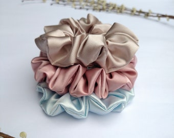 Handmade Satin Scrunchie Set: Luxe Hair Ties, Melbourne Made