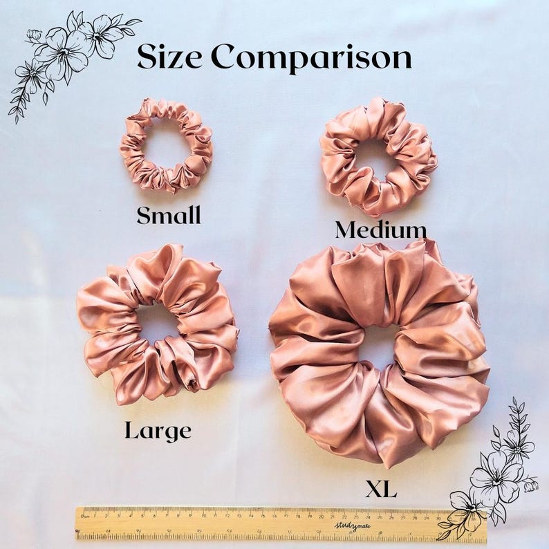 Satin Scrunchies in 56 Colours and 4 Sizes - Handmade Hair Accessories image 10