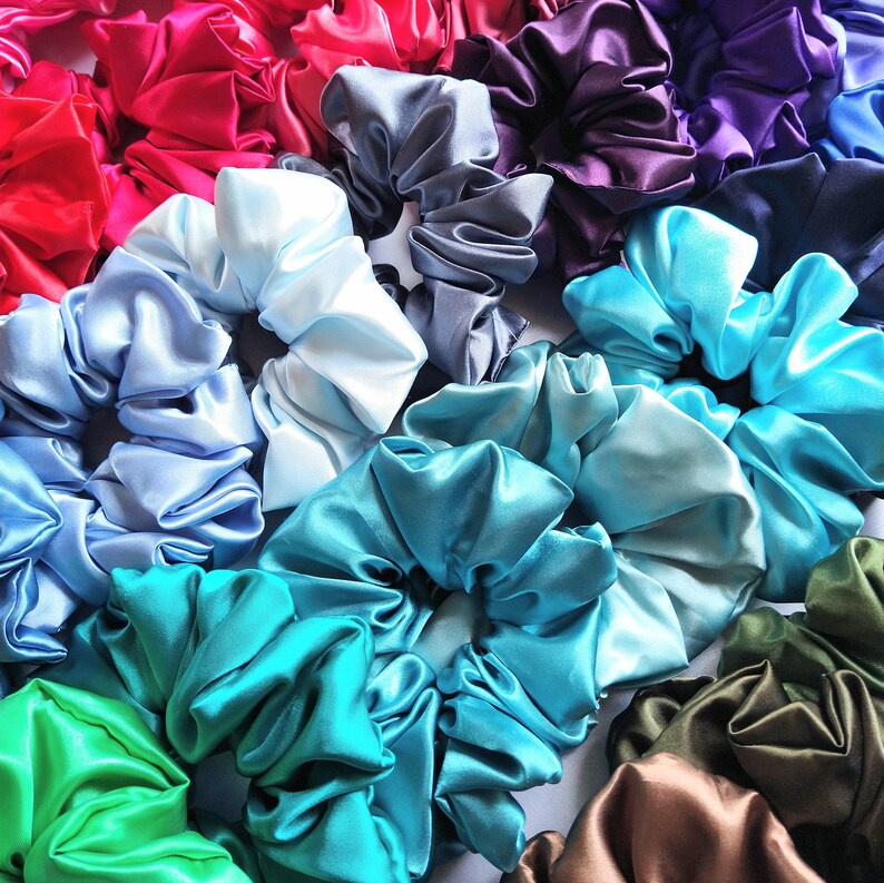 Satin Scrunchies in 56 Colours and 4 Sizes - Handmade Hair Accessories image 8