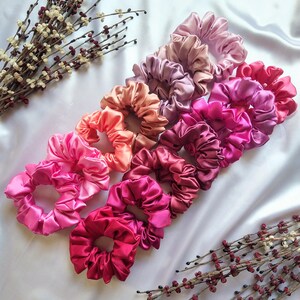 Satin Scrunchies in 56 Colours and 4 Sizes - Handmade Hair Accessories image 9