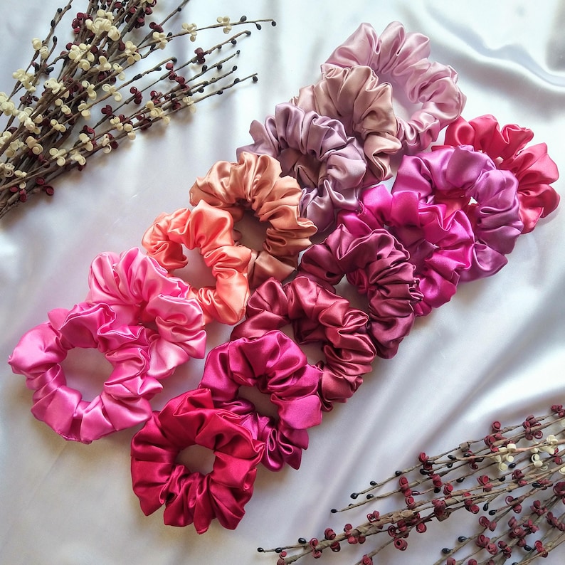 Satin Scrunchies in 56 Colours and 4 Sizes - Handmade Hair Accessories image 9