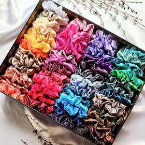 Satin Scrunchies: Handmade Hair Accessories in 56 Colours