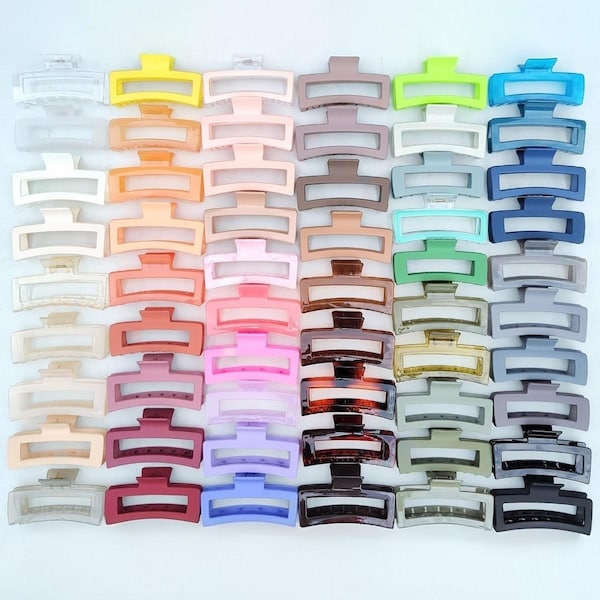 XL 13cm Rectangle Hair Claw Clip: Jumbo Thick Hair Accessory