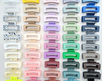 Medium Rectangle Hair Claw Clip: Strong Grip for Thick Hair