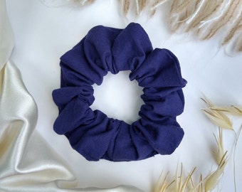 Dark blue scrunchie, Navy scrunchie, Handmade scrunchies school, Tween girl gift for teenage girl, School hair accessories blue scrunchy
