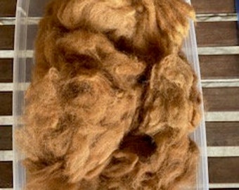 Light Brown, Raw Alpaca Wool, 5.5 oz