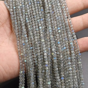 Natural Labradorite Faceted Rondelle Beads Labradorite Beads 3 mm Labradorite Rondelle Beads Labradorite Bead Strand Blue Fire Labradorite